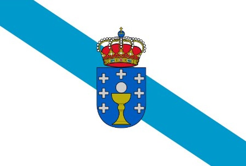 GALICIA FLAG WITH SHIELD